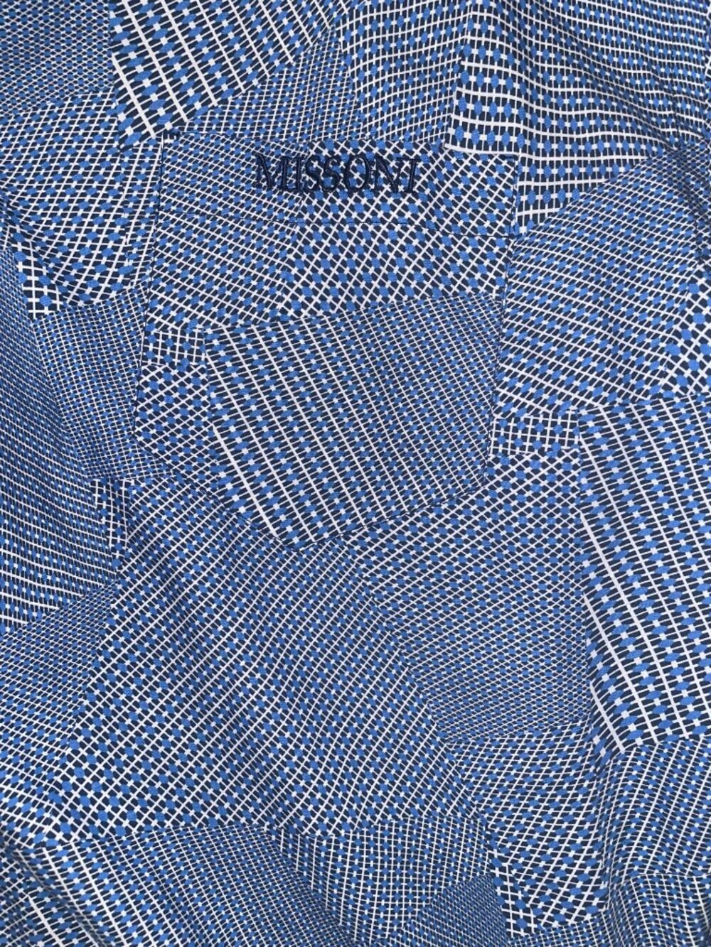 Missoni Orange Label Geometric Patchwork Button Up Shirt 2022
